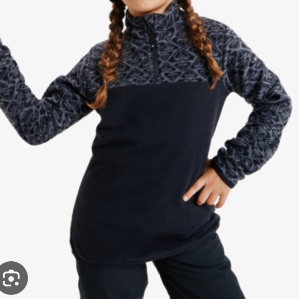 Roxy Girls White camp half zip